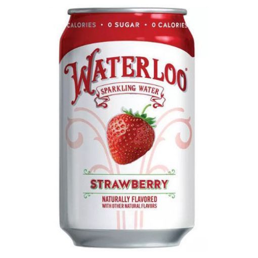 Picture of Waterloo Sparkling Water, Strawberry, 12 oz cans, 12 per pack