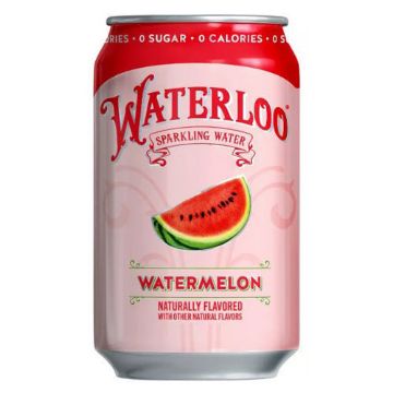 Picture of Waterloo Sparkling Water, Watermelon, 12 oz Cans, 12 per pack