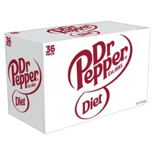 Picture of Diet Dr Pepper Soda, 12 oz cans, 36 per case