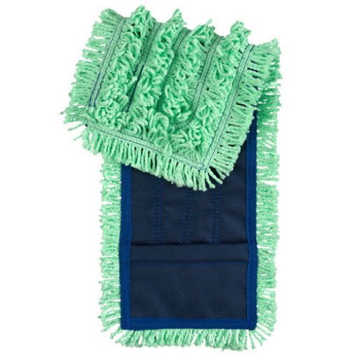 Picture of Green Pocket Mop, Blue Backing, 18 x 15 x 6