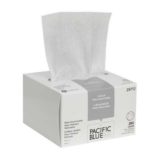 Picture of Georgia Pacific Blue AccuWipe Disposable Delicate Task Wipers, 1-ply, White, 60 box/carton