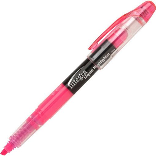 Picture of Integra Liquid Highlighter - Marker Point Style: Chisel - Ink Color: Fluorescent Pink - 1 Each