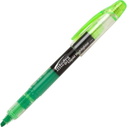 Picture of Integra Liquid Highlighter - Marker Point Style: Chisel - Ink Color: Fluorescent Green - 1 Each