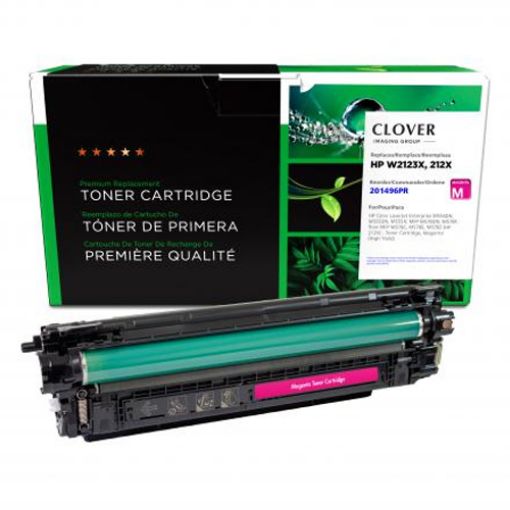 Picture of Clover Remanufactured High Yield Magenta Toner Cartridge (Reused OEM Chip) for HP 212X (W2123X)