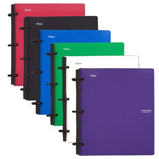 Picture of Five Star Hybrid NoteBinder, 1-1/2" 3-ring Binder with Tabs, Assorted Colors, 1 EACH