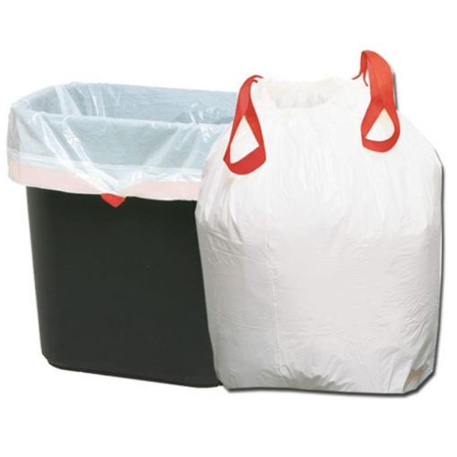 Picture of Can Liner, Drawstring Kitchen Trash Bag, 24.5 x 27.38, .8 mil, 100 per carton, White