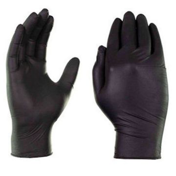 Picture of Disposable Powder Free Gloves, Nitrile, Black, 100 gloves per box, Size XL