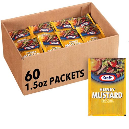 Picture of Kraft Honey Mustard Salad Dressing Packets, 60 per carton