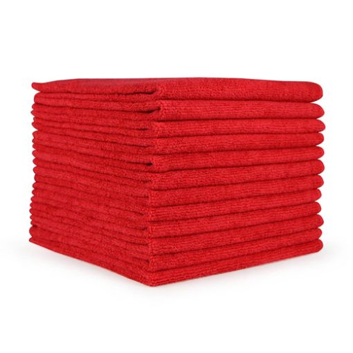 Monarch Microfiber Cloth, Red, 16 x 16, Dozen