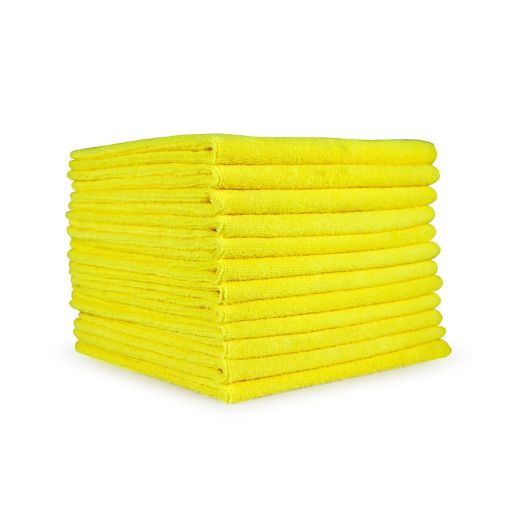 Monarch Microfiber Cloth, Yellow, 16" x 16", Dozen