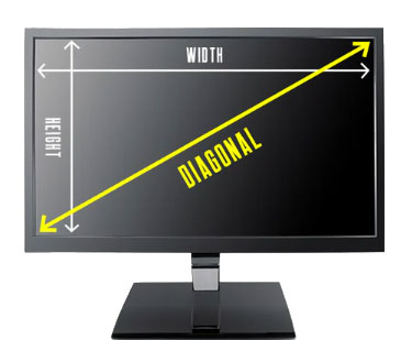 Measure your screen diagonally